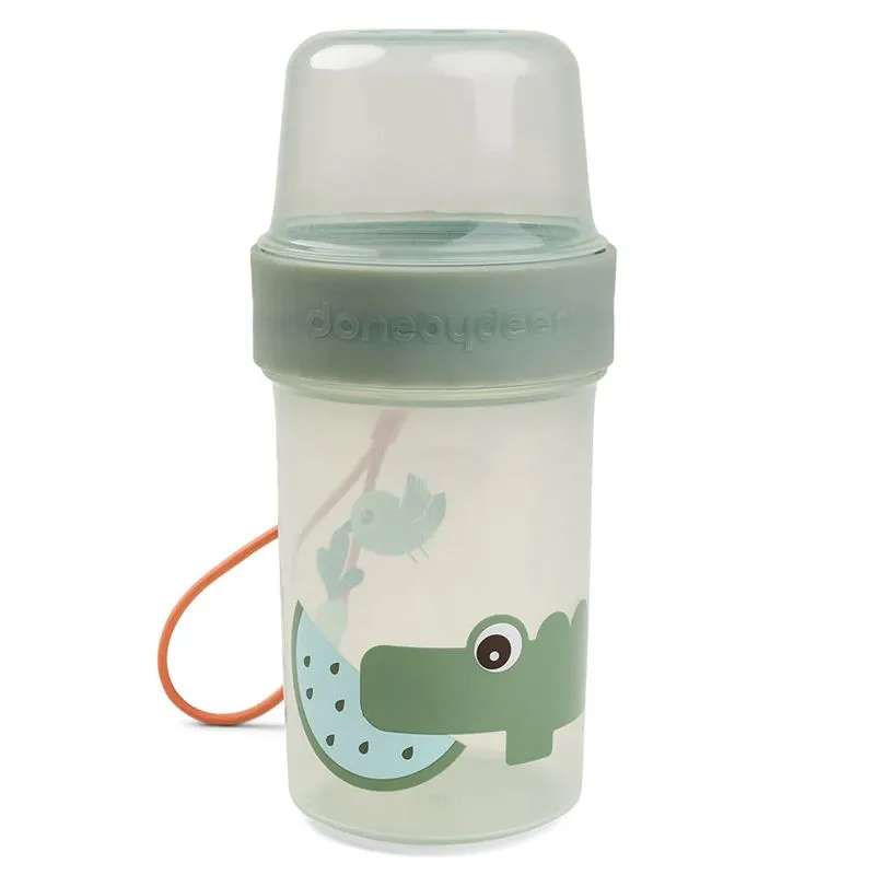DoneByDeer Botella con Compartimientos L Croco Verde