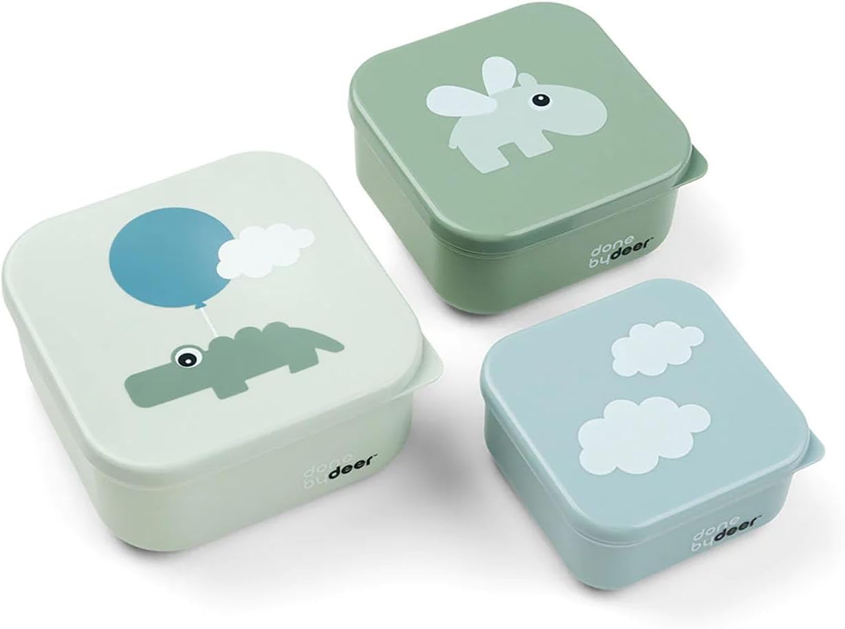 DoneByDeer Recipientes set 3 pcs Happy clouds Green