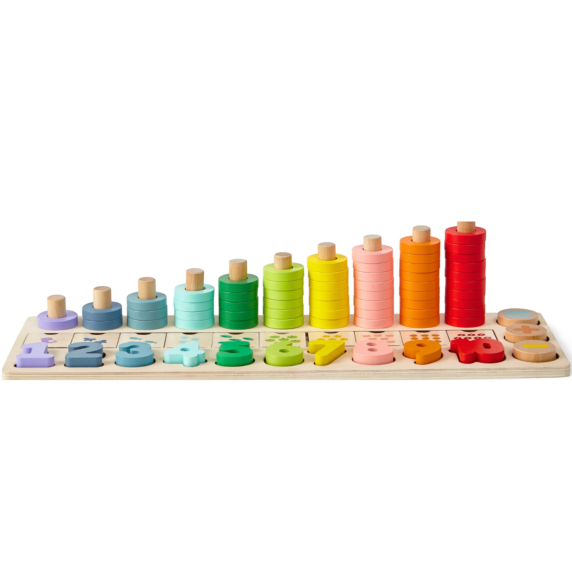 Edu Fun Juego Didáctico de Madera de Números y Encastre