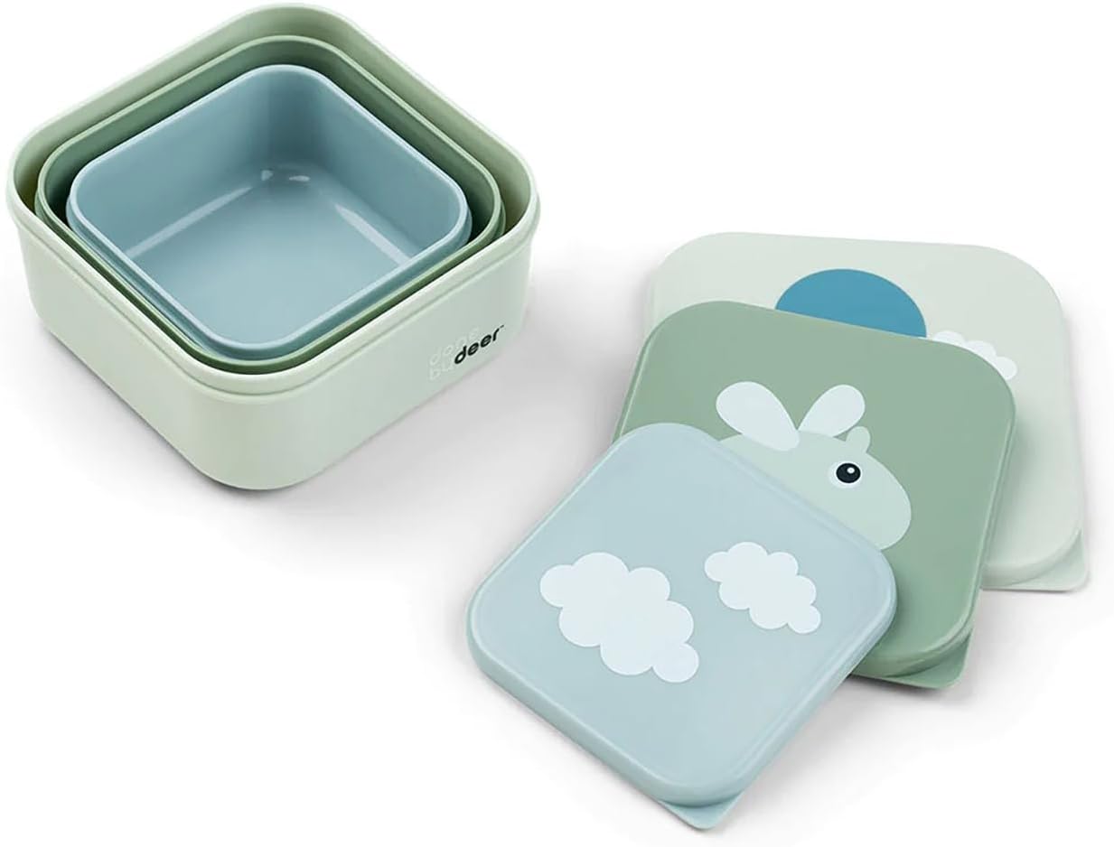 DoneByDeer Recipientes set 3 pcs Happy clouds Green