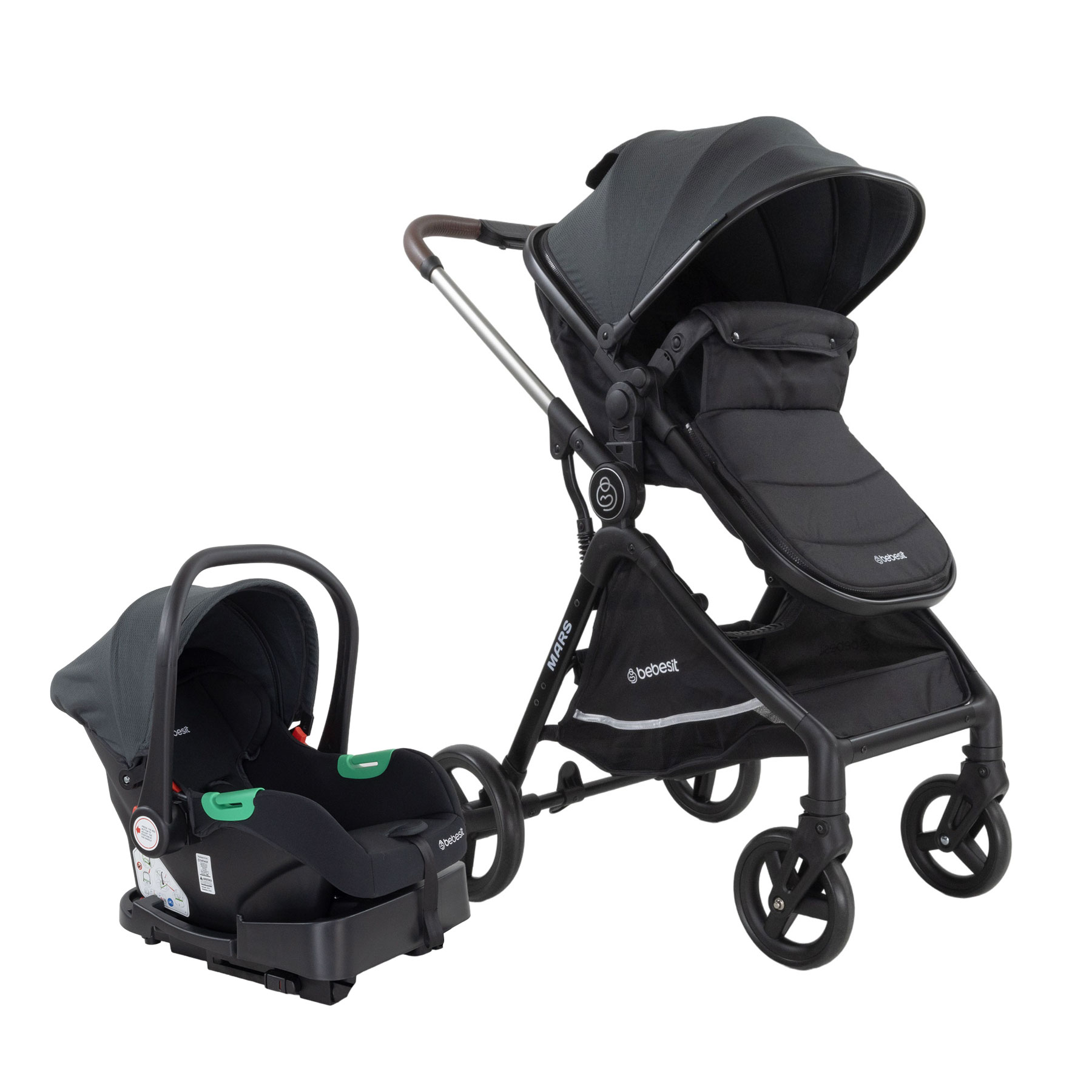 Bebesit Travel System Mars LX Baby Silla I-size + Base Isofix