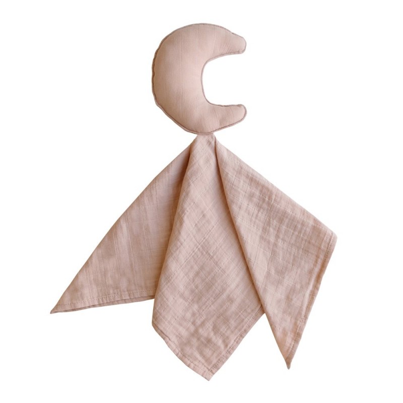 Mushie Apego luna rosado