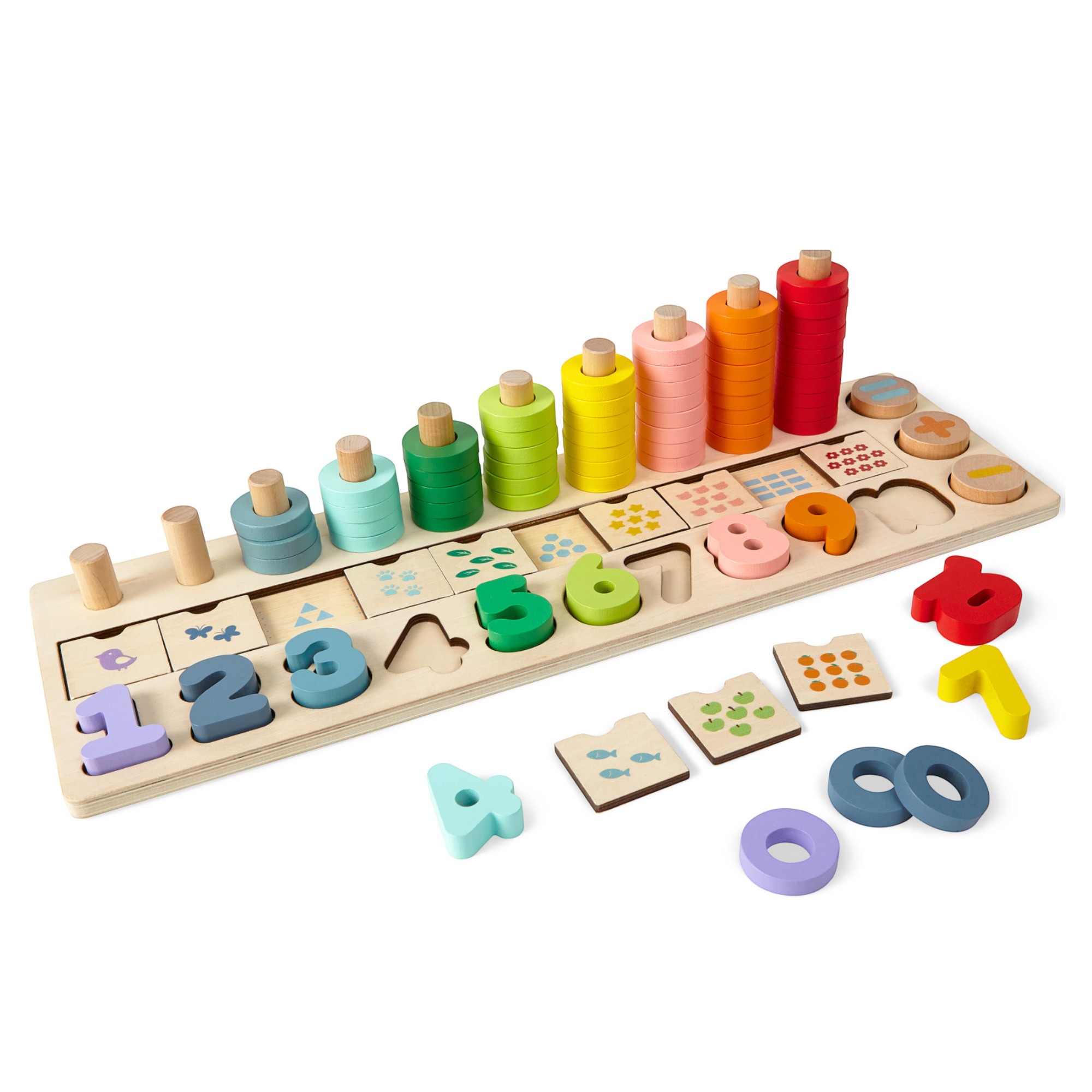 Edu Fun Juego Didáctico de Madera de Números y Encastre