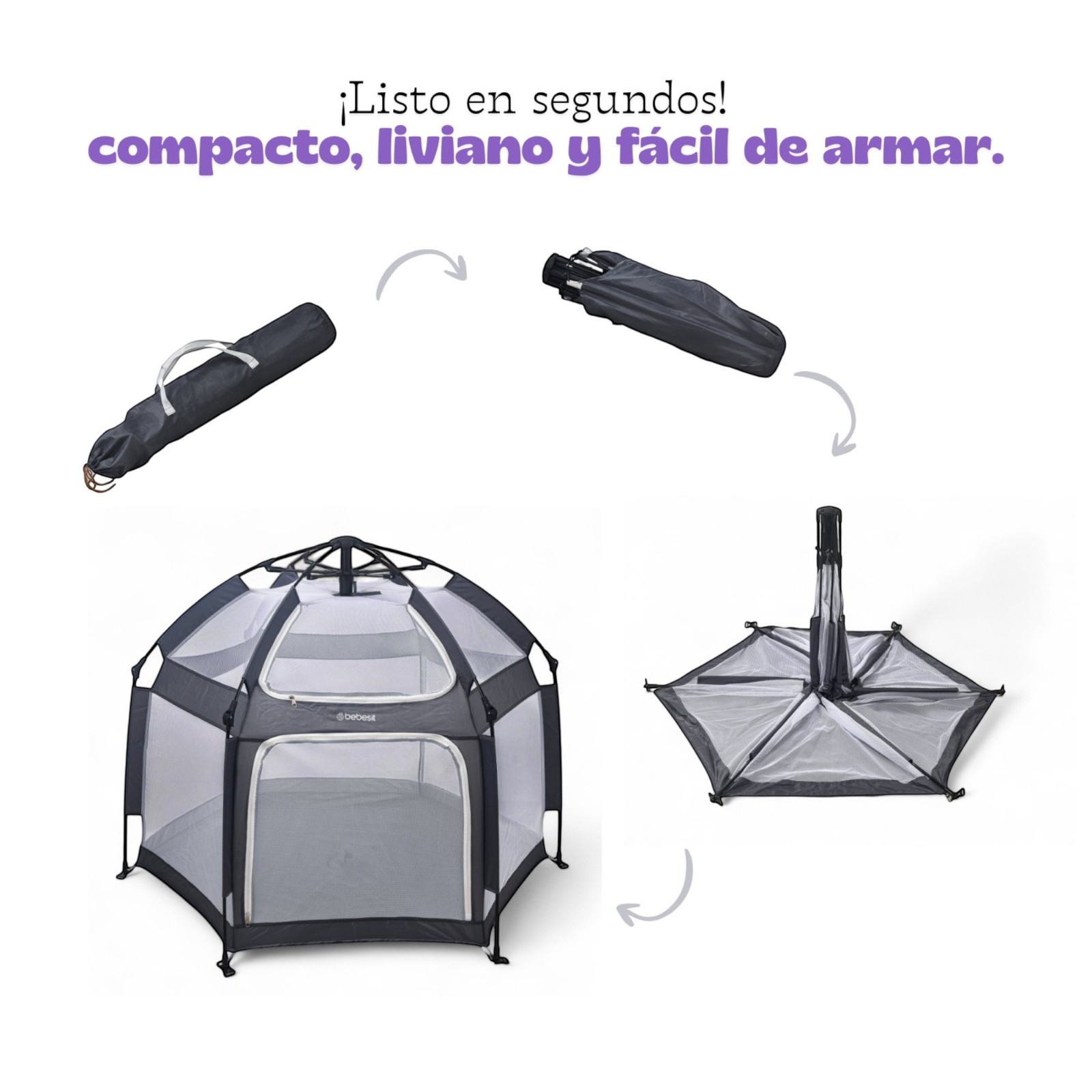 Bebesit Carpa Click Plegable Con Toldo