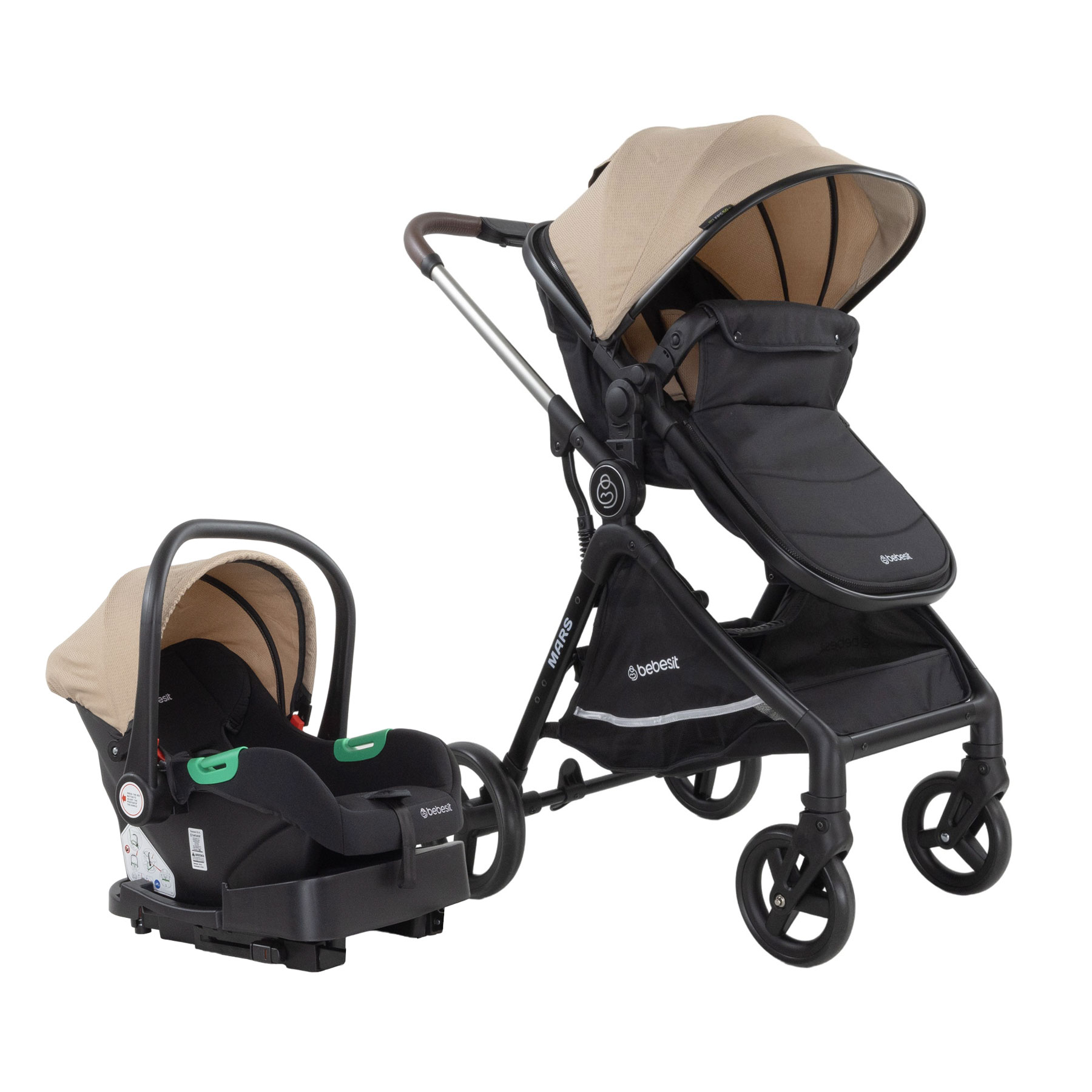 Bebesit Travel System Mars LX Baby Silla I-size + Base Isofix