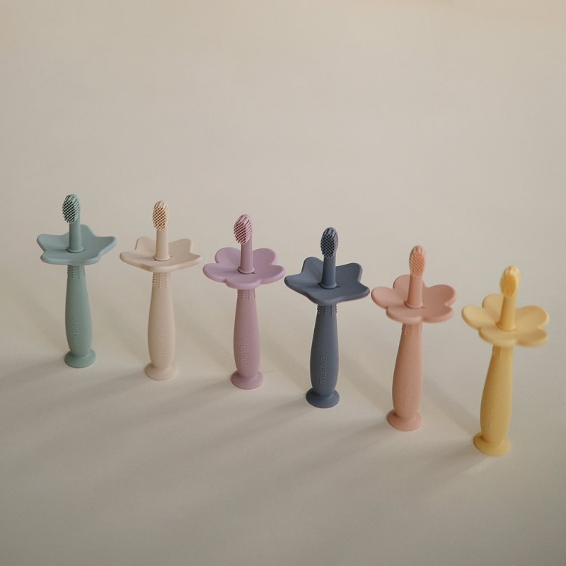 Mushie Cepillo de Dientes Didáctico Star Gris
