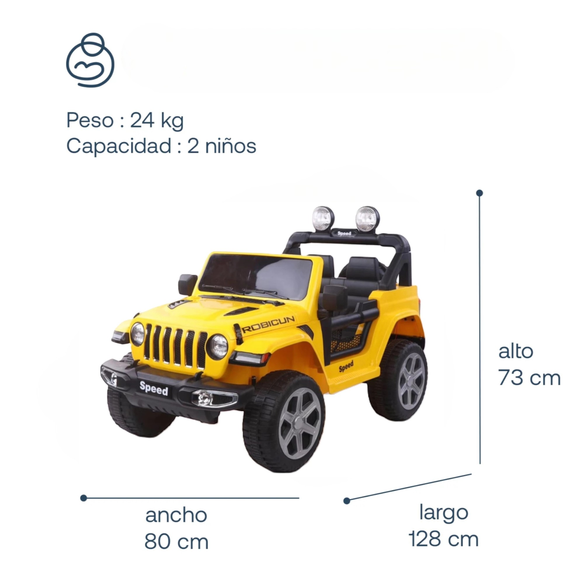 Bebesit Jeep Renegado a batería de 12v Amarillo