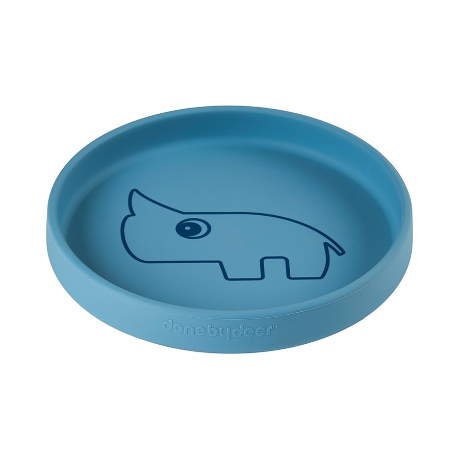 DoneByDeer Plato Silicona Redondo Azul